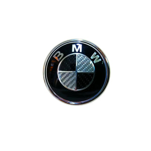 BMW Hood/Trunk Logo Emblem 2 Pins Carbon Fiber Design